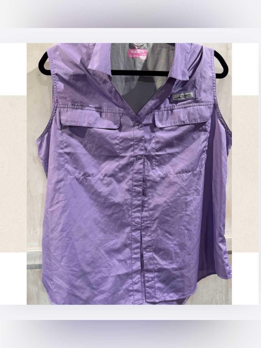 Habit Lavender Sleeveless Button-Down Utility Top
